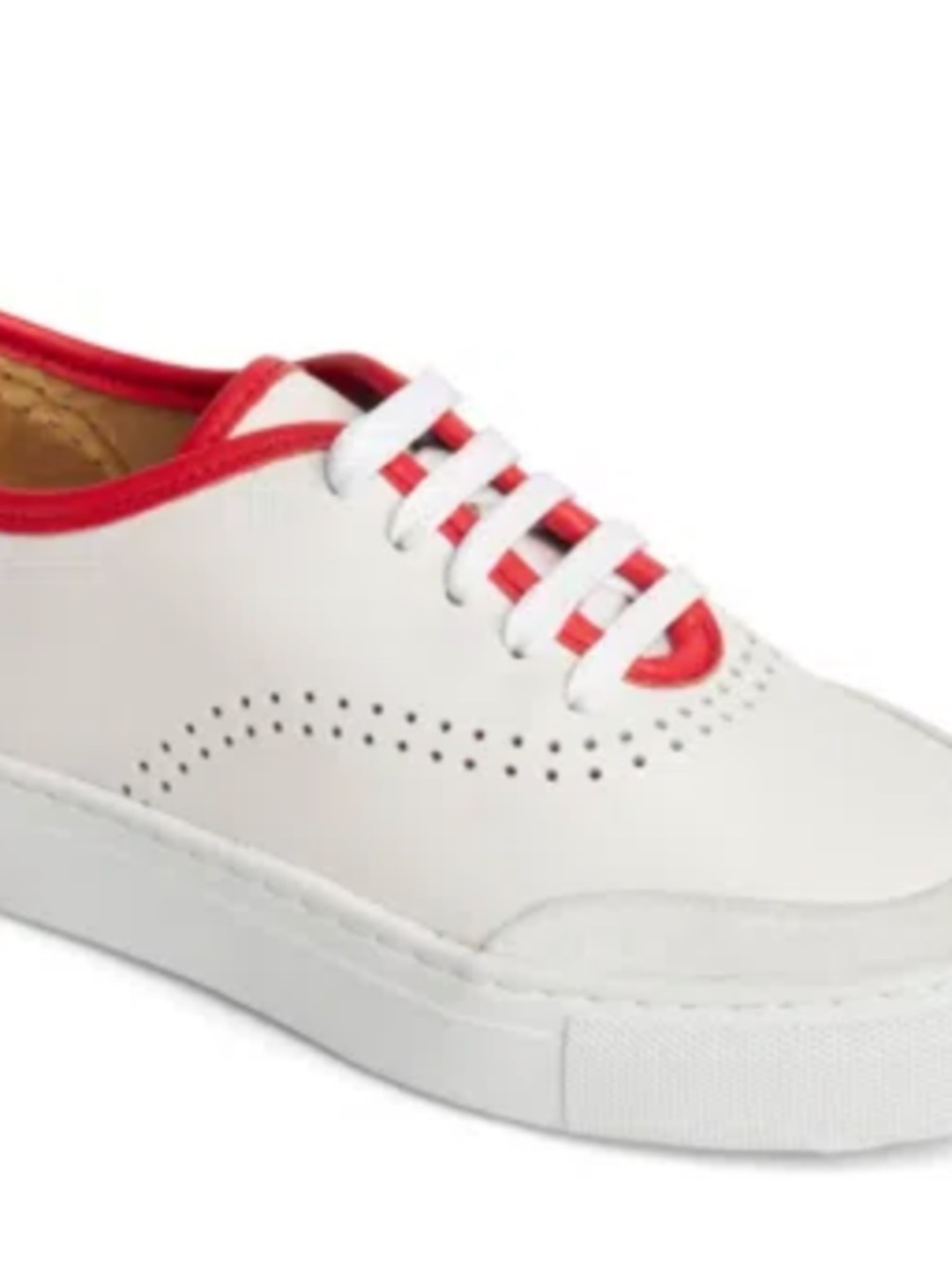 The Office of Angela Scott The Frankie Platform Sneaker in White/Red, Sz 6.5